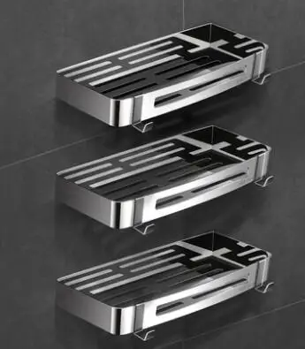Square-3layer Настенный держатель для ванной комнаты-полки-Крючки подвесная Полочка из нержавеющей стали держатель шампуня для ванной комнаты органайзер для кухни pf9212 - Цвет: Square-3layer