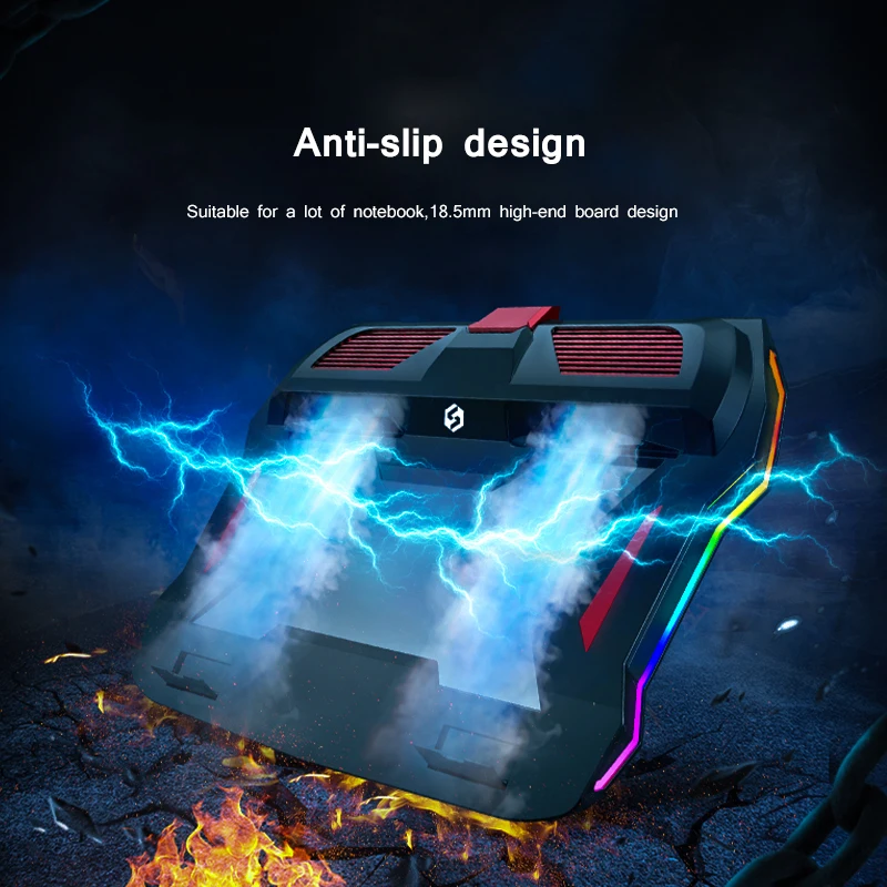 Игровой кулер для ноутбука светодиодный RGB светильник Регулируемая подставка