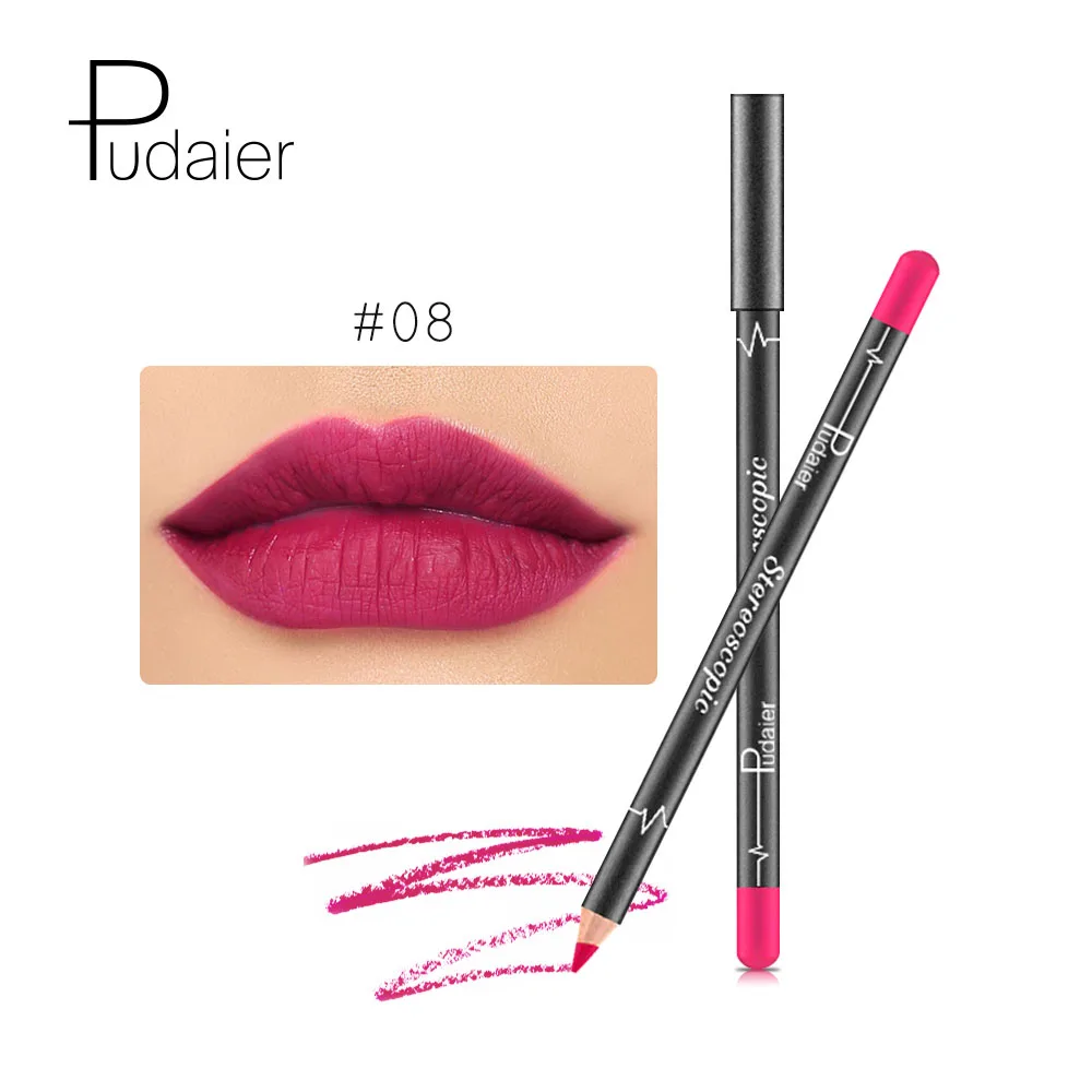 Pudaier Color 8 12 цветов/набор, сексуальная матовая помада для губ, карандаш для губ, матовый телесный карандаш для губ, набор ручек для макияжа, косметический инструмент - Цвет: Pudaier Color 8