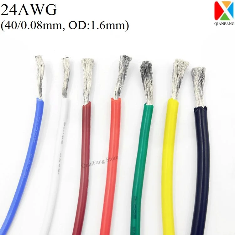 Медный кабель из силиконовой резины 1 м 24awg Электронная светодиодная лампа для