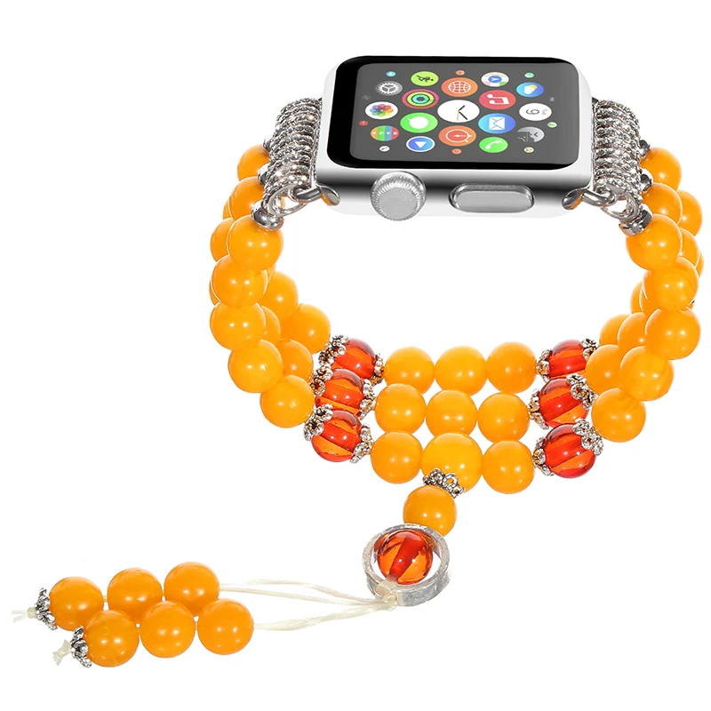 Ремешок 44 мм 40 мм ремешок для Apple watch iwatch серии 5 4 3 2 1 ручной работы из бисера эластичный браслет сменный ремешок на запястье 38 мм 42 мм