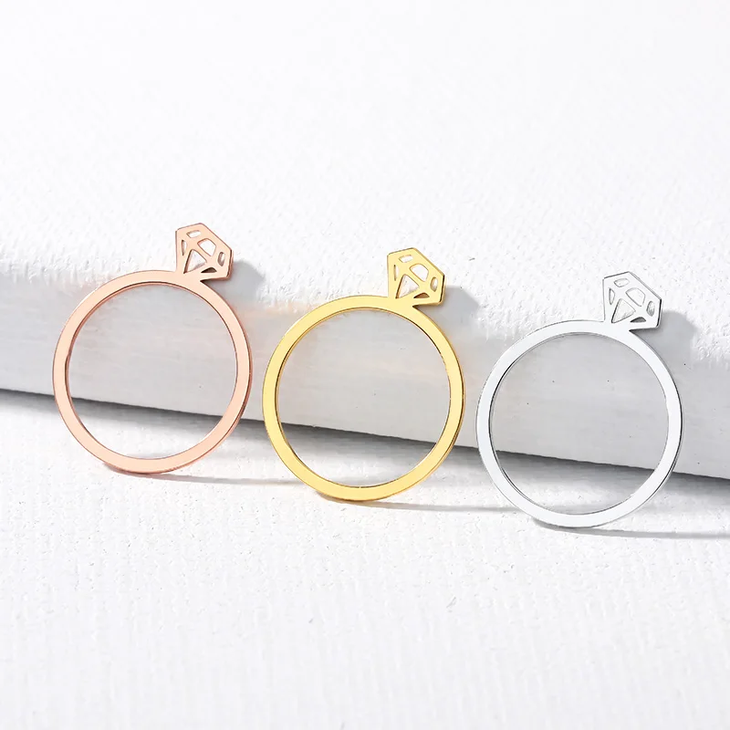 Creative Geometric Ring Stainless Steel Fine Gold Color Jewelry For Women Men Best Birthday Gift Regalos Para Mujer | Украшения и