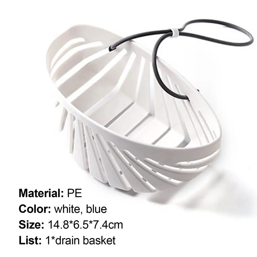 

Drain Basket Hanging Design Large Capacity PE Easy to Use Shell Shape Sink Basket for Home