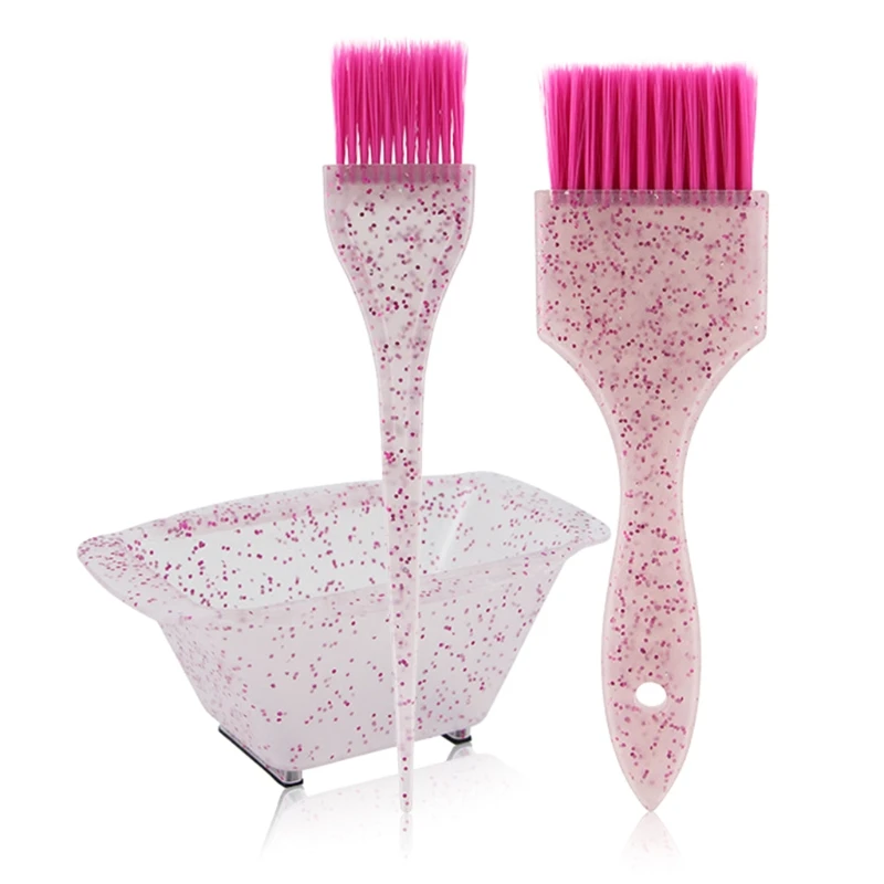 

1 Set Non-slip Handle Dyeing Hair Brush Bowl Kit Hairdressing Styling Tool C1FF