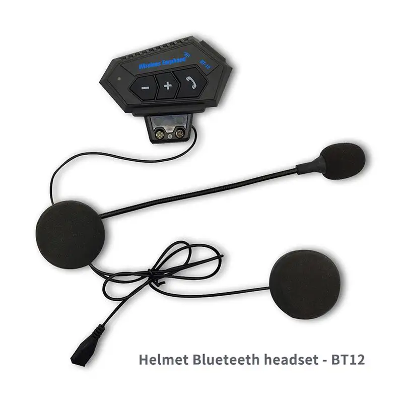 

BT12 Bluetooth Headphone Motorcycle Helmet Earphone Bluetooth Wireless Earphone Rechargeable Microphone for Motorcycle Riding