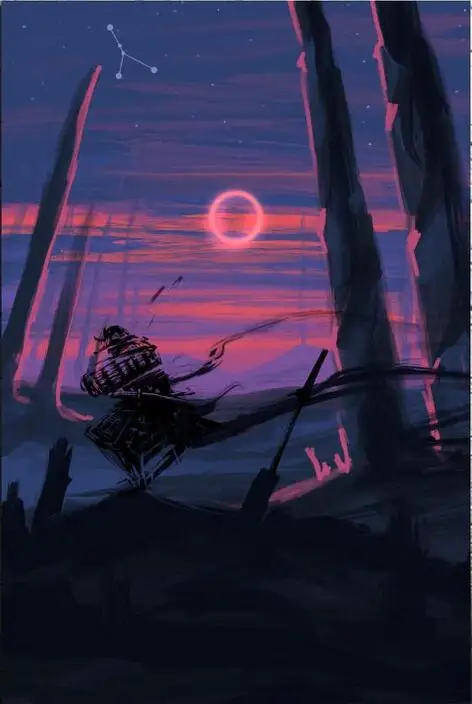 

Шелковый плакат с японским силуэтом самурая, 24x36 дюймов