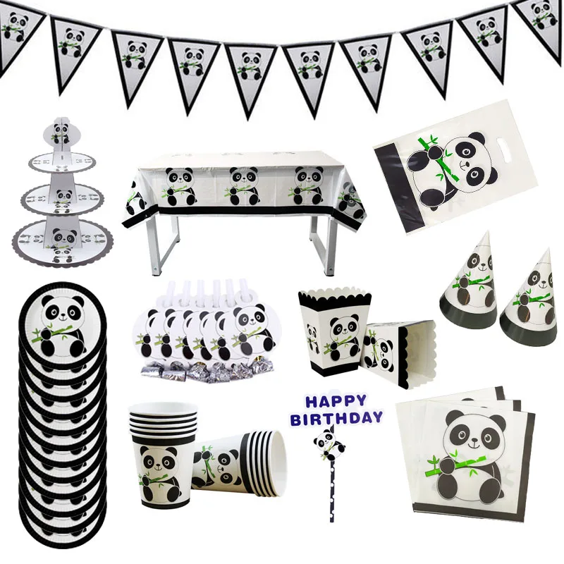 Панда для дня рождения Фольга воздушные шары День украшения детские бамбуковые