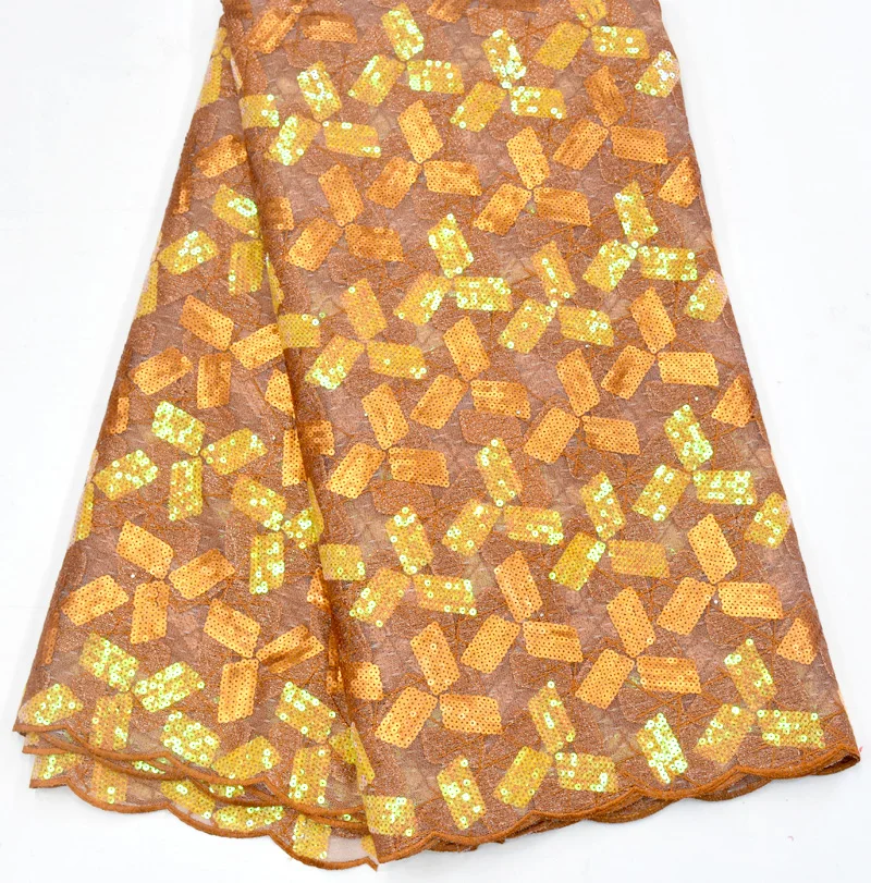 

African Fabric High Quality Latest Nigerian French Lace Fabric Tulle Lace with Sequin High Quality African Lace Fabric