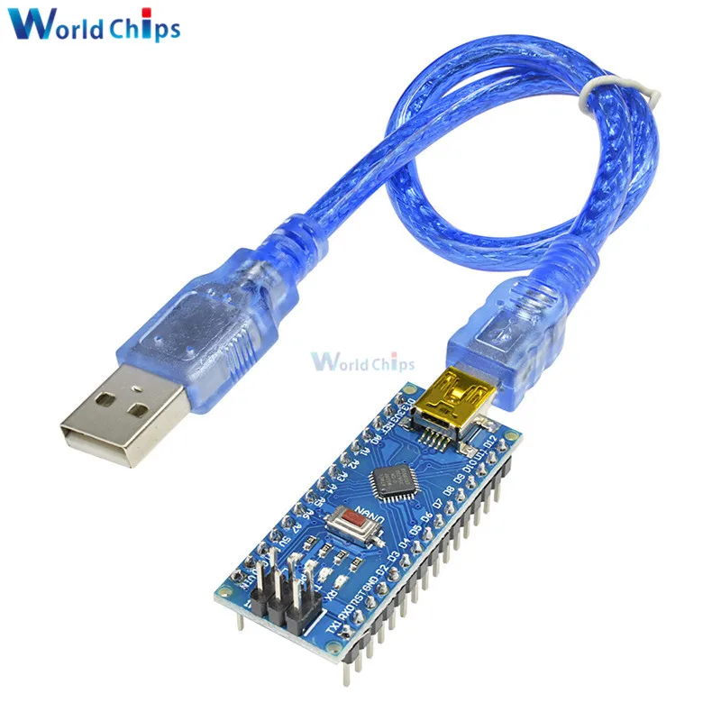 10 шт. Nano V3.0 3 0 мини USB драйвер 5 в 16 м Микроконтроллер плата CH340 g для Arduino с usb-кабелем
