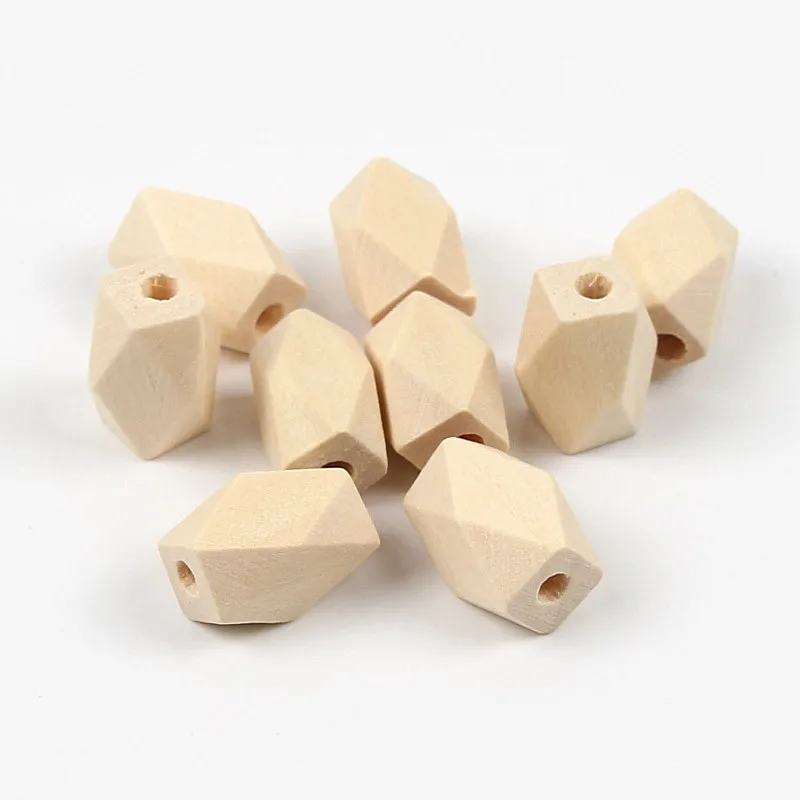 10 шт. длинные геометрические бусины из натурального дерева без свинца для