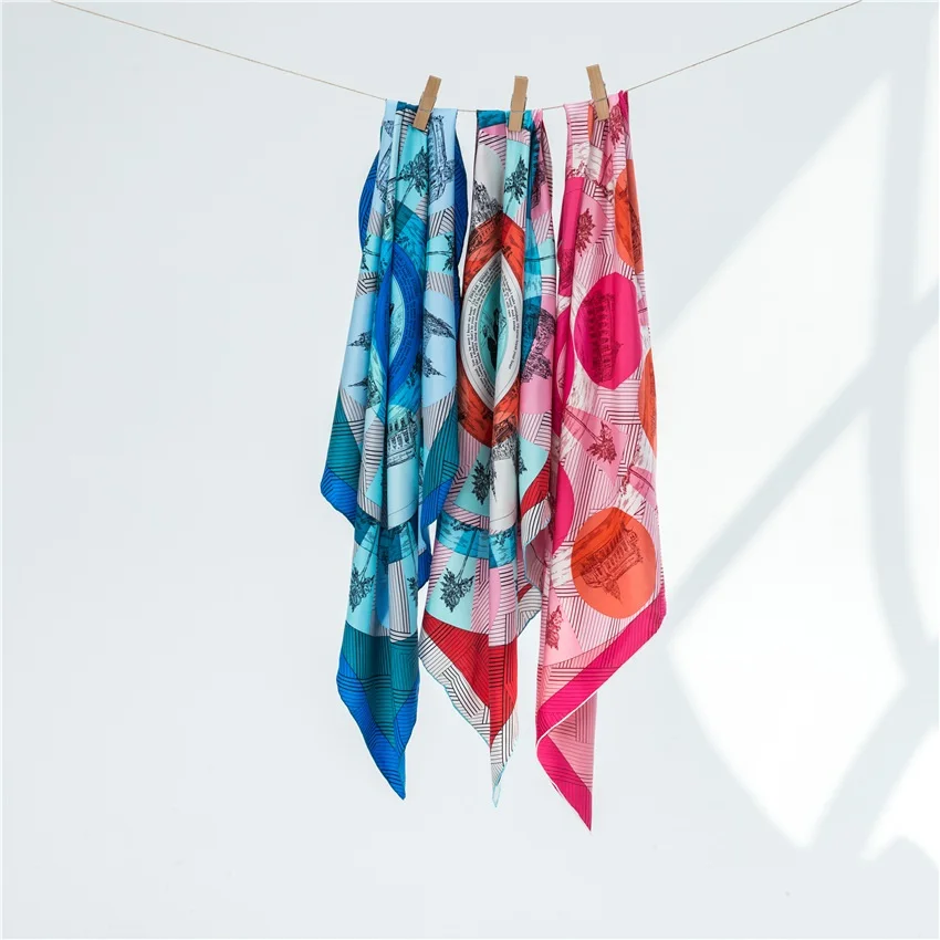 Квадратный 100% шелковый шарф шаль женская мода хиджаб шарфы платки 35&quot| |