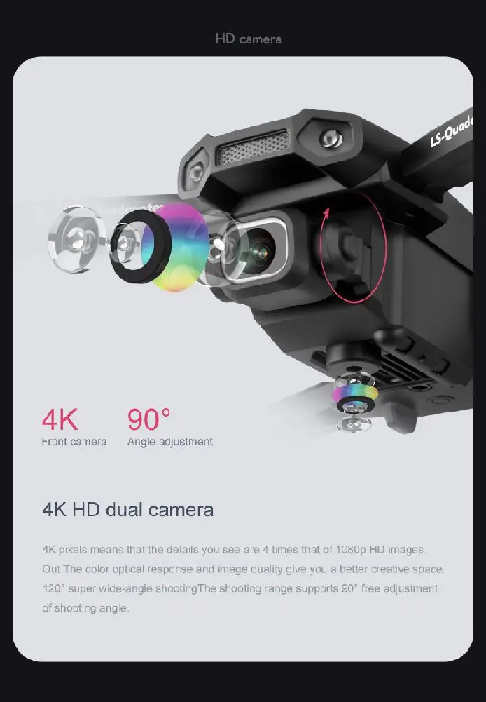LS XT6 мини дрон 4K 1080P HD двойная камера WiFi FPV антенна складной квадрокоптер с двойным