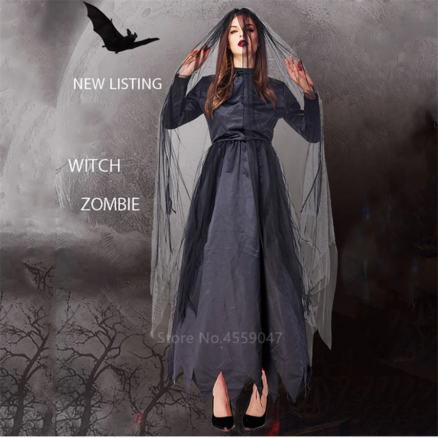Готическое платье невесты на Хэллоуин для женщин страшный костюм вампир День
