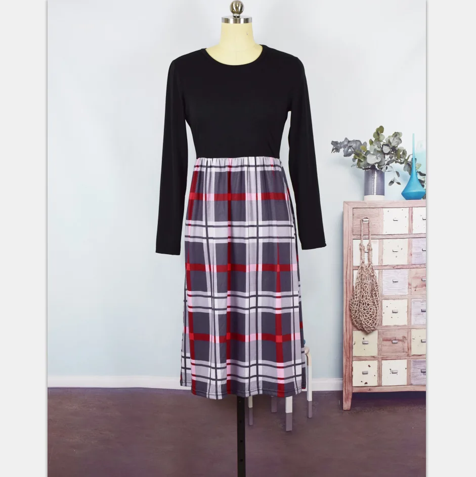 Рождественские одинаковые платья для мамы и дочки Пляжная одежда в клетку