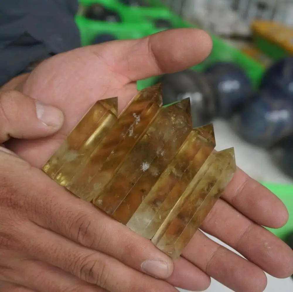 2.2LB 20 шт. природный радужный цитриновый кварцевый кристаллический пункт башни полированное исцеление Китай. Оптовая цена CDHC включена.