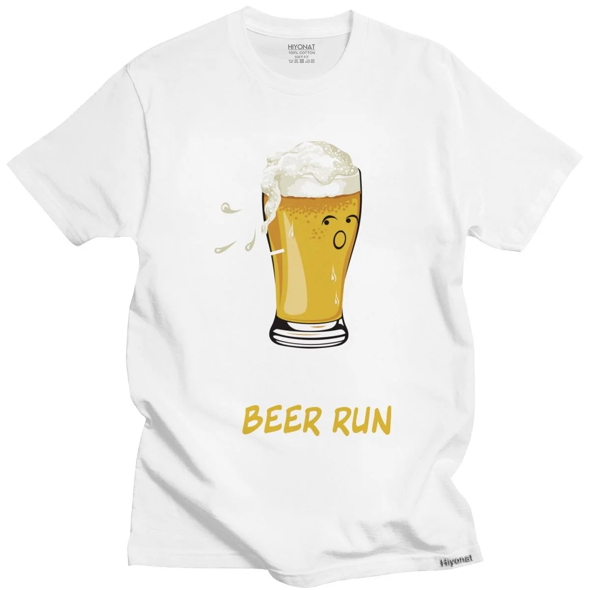 

Alcohol Drinking Tee Tops Apparel Fashion Men T Shirts Funny Beer Run Tshirt Short Sleeved Lycra T-shirt Fashion Summer Print