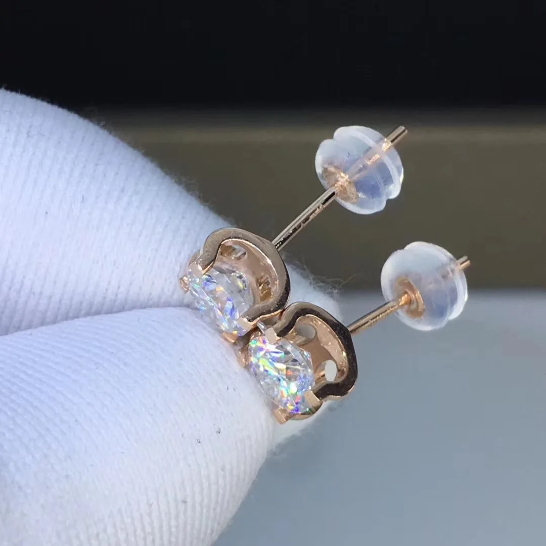 

18K white gold earring Moissanite Cut Total 2.00ct D VVS Diamond Test Passed