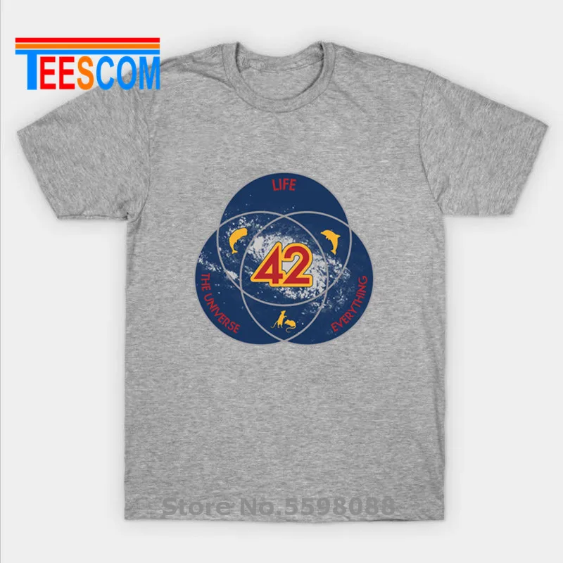 Мужская футболка с надписью dont panic sci-fi 42 гид по Галактике Hitchhiker Guide To The Galaxy ответ