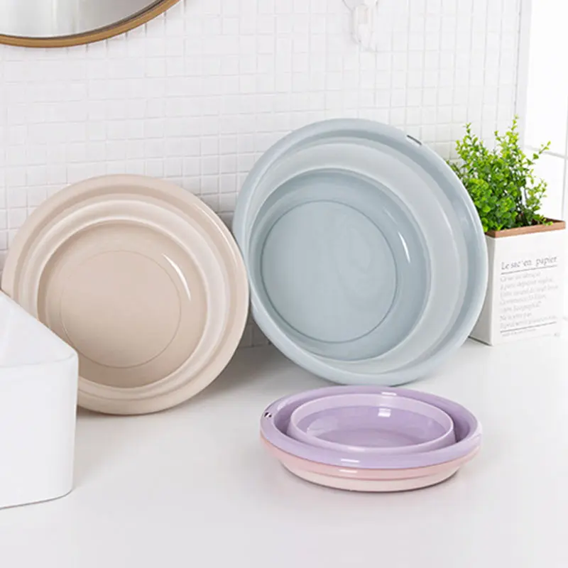 Голубая фиолетовая бежевая складная раковина туристическая уличная пластиковая