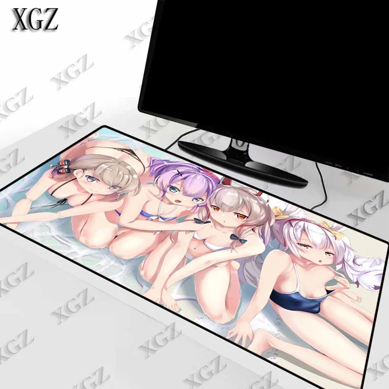 Большой игровой коврик для мыши XGZ с аниме сексуальные девушки клавиатура