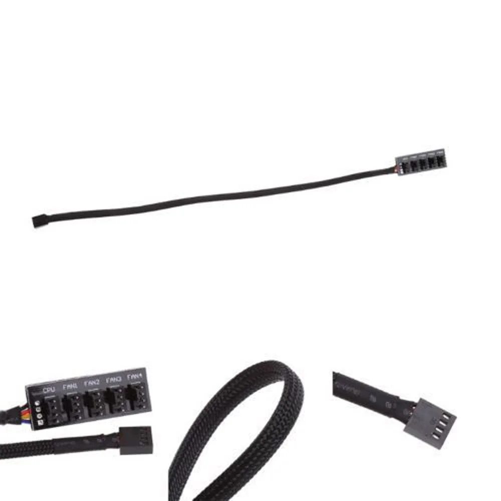 

Fans System Fan Splitter Computers Power Cable Tablets PWM 4-Pin 1 To 5 TX4 1PC Black Braided Cooling