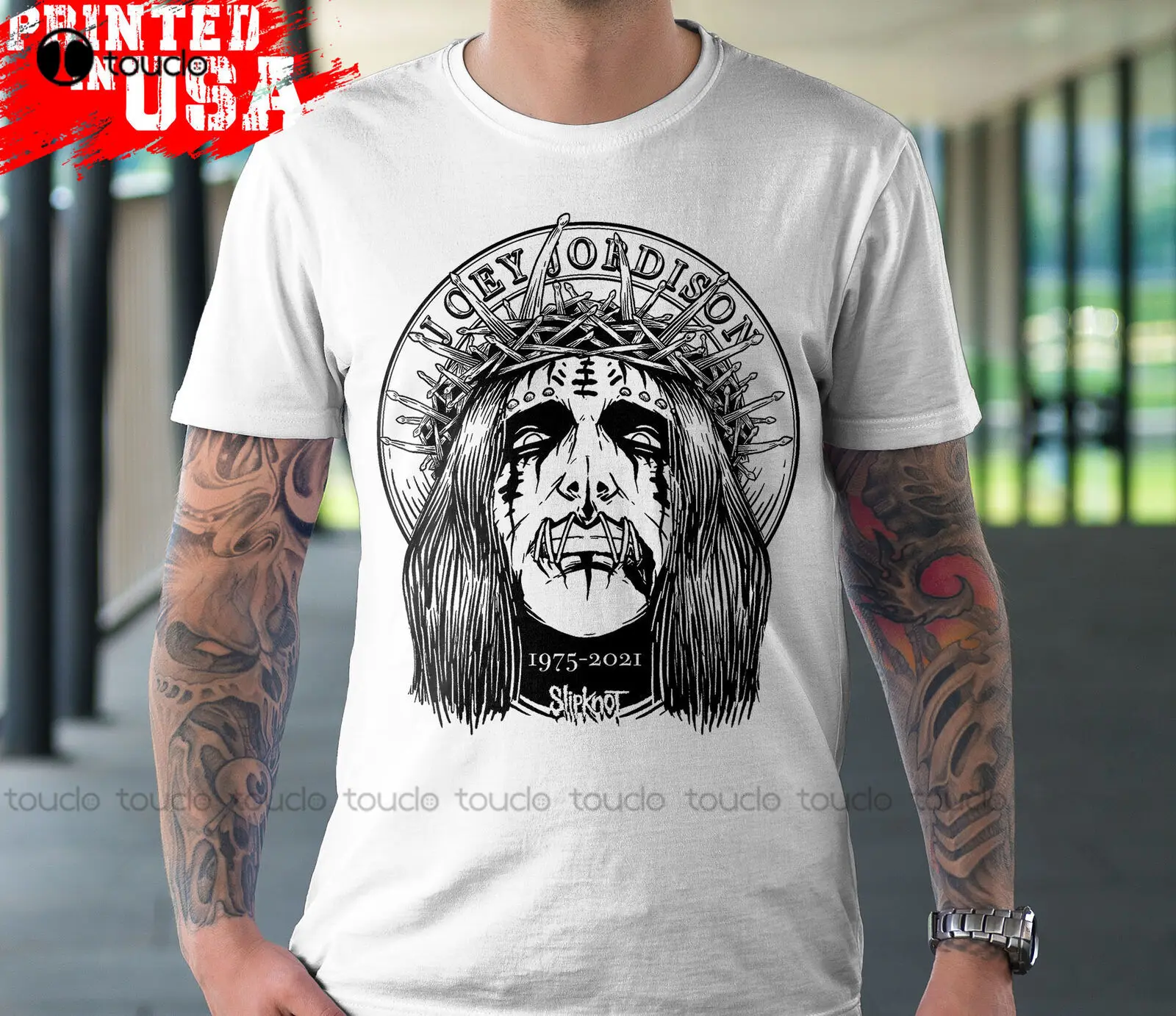 

New Joey-Jordison T-Shirt Rip 1975 2021 Rock Band Fan Gift Short Sleeve Te Cotton Tee Shirt