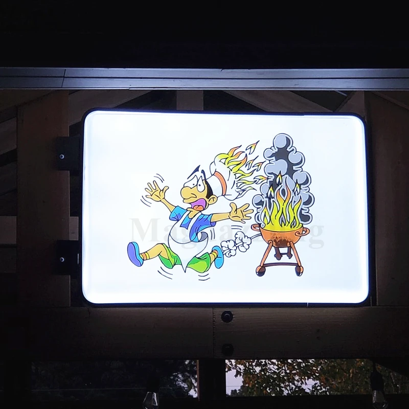 Наружная реклама Прямоугольная алюминиевая рамка с УФ принтом светодиодный