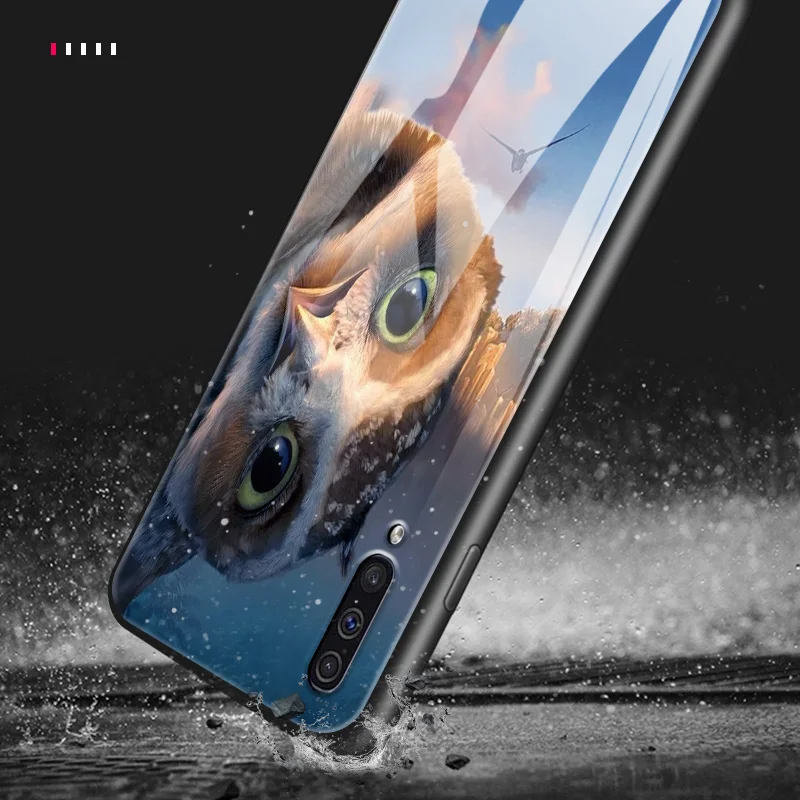 Закаленное Стекло чехол для samsung Galaxy A10 A20 A30 A40 A50 A70 A80 A6S A8S J4 плюс M10 M20 M30 S9 S10+ рисунок животных Чехлы