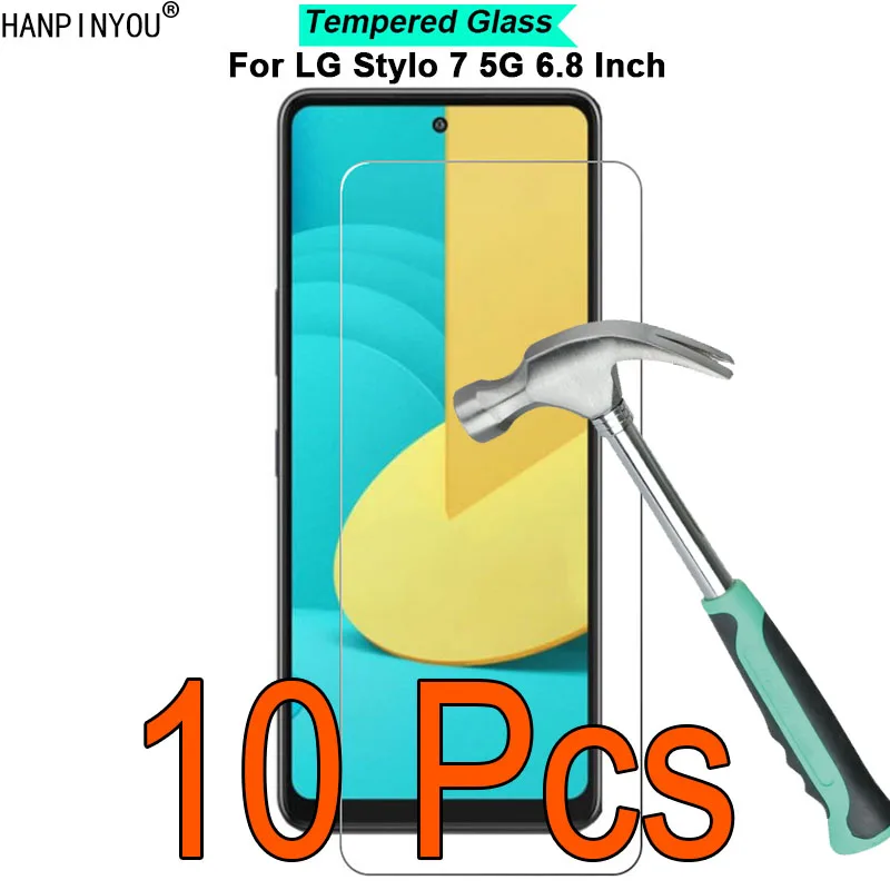 

10 Pcs/Lot For LG Stylo 7 Stylo7 5G 6.8" 9H Hardness 2.5D Toughened Tempered Glass Film Screen Protector Protect Guard