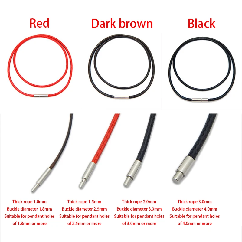 

Wholesale 2pcs 40/45/50cm Wax Rope Chain Necklace Stainless Steel Clasp DIY Accessories for Pendan Fashion Jewelry Making