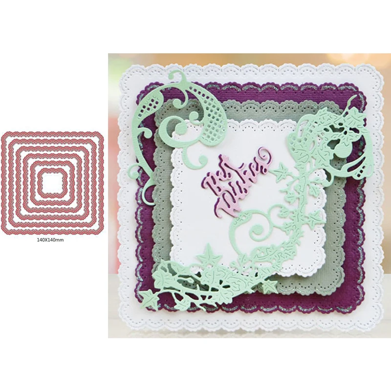 Металлические режущие штампы популярная многослойная волнистая кружевная рамка