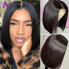 Прямые короткие парики из человеческих волос, парик 13x1 на сетке спереди, парик плотностью 150% 180%, парик на сетке с прямыми волосами, малазийский парик с Реми спереди