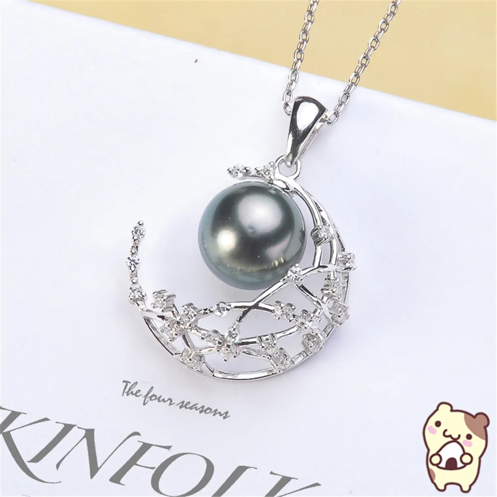 

Pendant Mount Pearl Accessories 925 sterling silver pendant of the same design Jewelry DIY No Pearl Free Shipping 2019D056