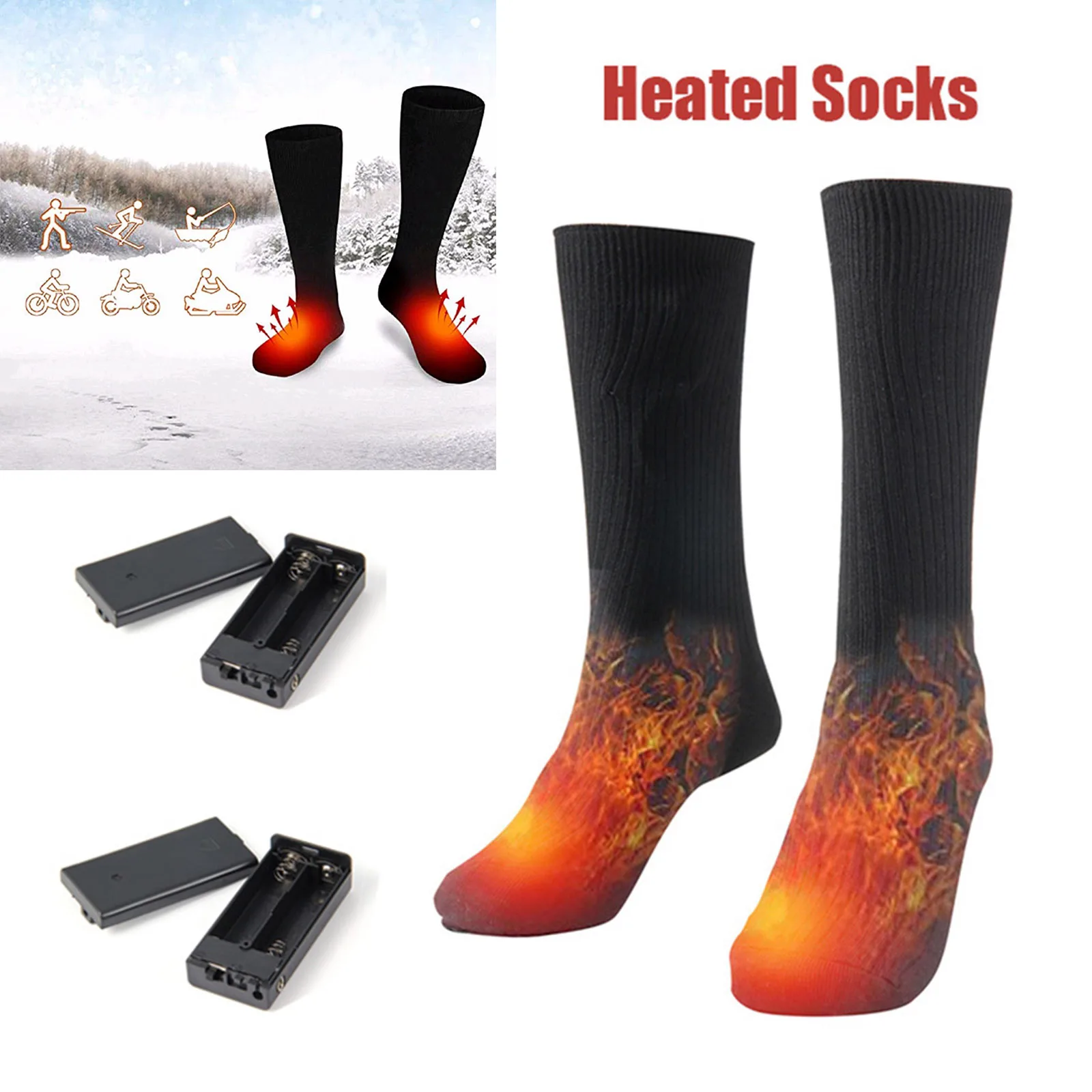 

Electric Heated Socks Battery Powered Winter Warmer Motorcycling Equestrian