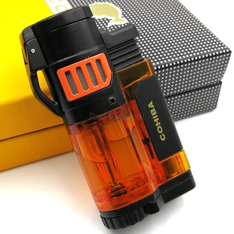 COHIBA уникальная металлическая и пластиковая ветрозащитная Зажигалка для сигарет