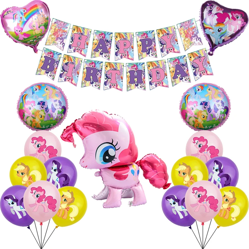 Мультяшные воздушные шары из фольги Маленький Пони Розовая лошадь для детей