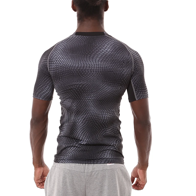 Спортивная футболка фитнес-трико с круглым вырезом быстросохнущая Мужская