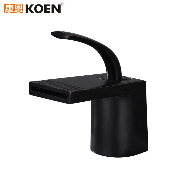 Полностью медный кран для горячей и холодной воды Черный умывальника раковина