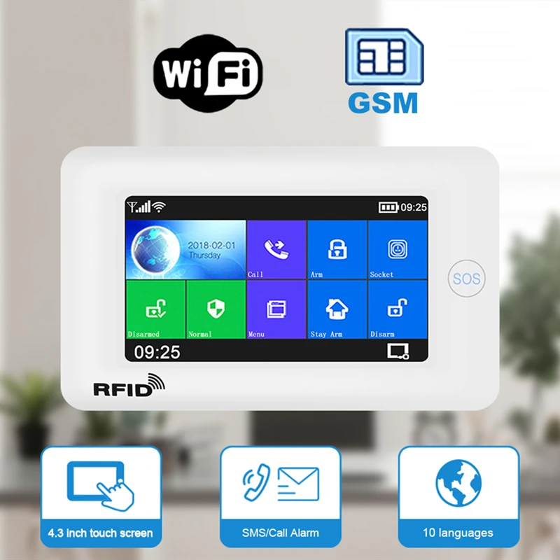 WiFi беспроводной доступ в Интернет будильник и Tuya Беспроводной охранных GSM