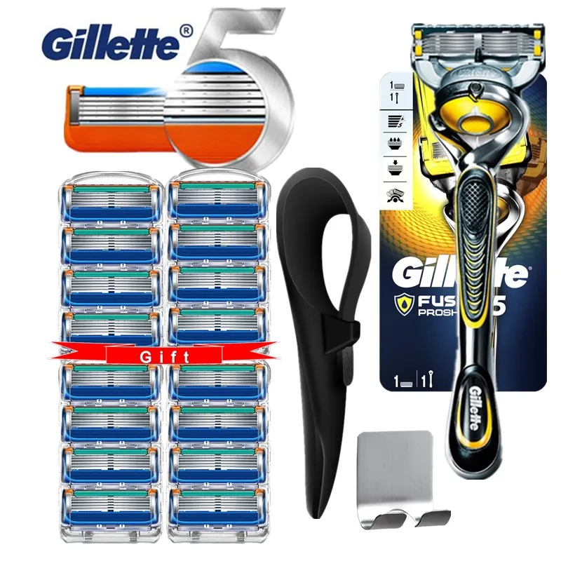 

Gillette Fusion 5 Proshield Straight Razor Men Manual Shaver Razors Machine for Shaving Blade Cassettes Rubber Sleeve and Hook