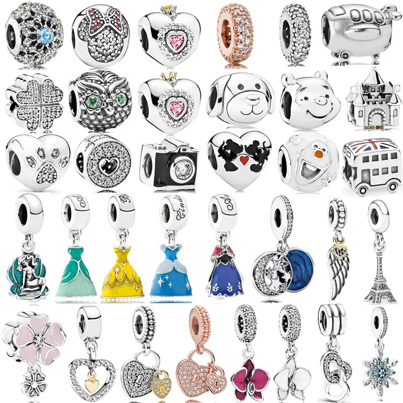Посеребренное новое платье Мики Единорог Подвески бусины подвеска Подходит Pandora Браслеты и ожерелья для женщин DIY любителей ювелирных изделий