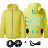2021 new men outdoor summer usb electric fan cooling jackets men cooling jacket cool fan ice usb air conditioning clothes