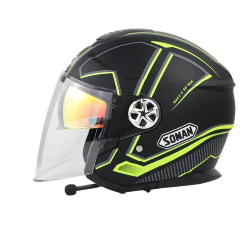 

SOMAN Bluetooth Motorcycle Helmet Open Face Scooter Helmet Motorcycle with Bluetooth Headset Electric Bike Helmet ECE Casco Moto