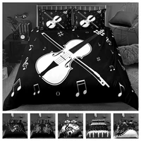 2021 new design 3d digital music printed duvet cover set 1 quilt cover 12 pillowcases single twin double full queen king