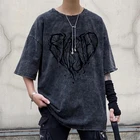 Футболка y2k в готическом стиле для мужчин и женщин, винтажная стильная тенниска оверсайз в стиле Харадзюку с надписью Love, забавная уличная одежда, повседневная майка на лето