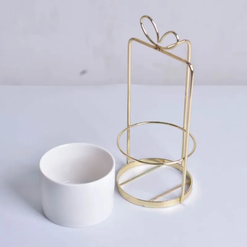 Керамический цветочный горшок + железные держатели для растений висячий