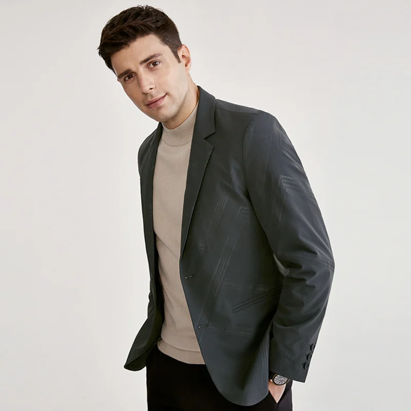 

Men's Suit Coat 2021 Autumn New Fashion Slim-fit Men's Jacket Thin Striped Streetwear Casual Suit Men Chaqueta De Hombre S-3XL