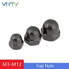 520 штук GB923 M3 M4 M5 M6 M8 M10 M12 черный Класс 4,8 Сталь Кепки гайки декоративное покрытие полукруг желудь гайка