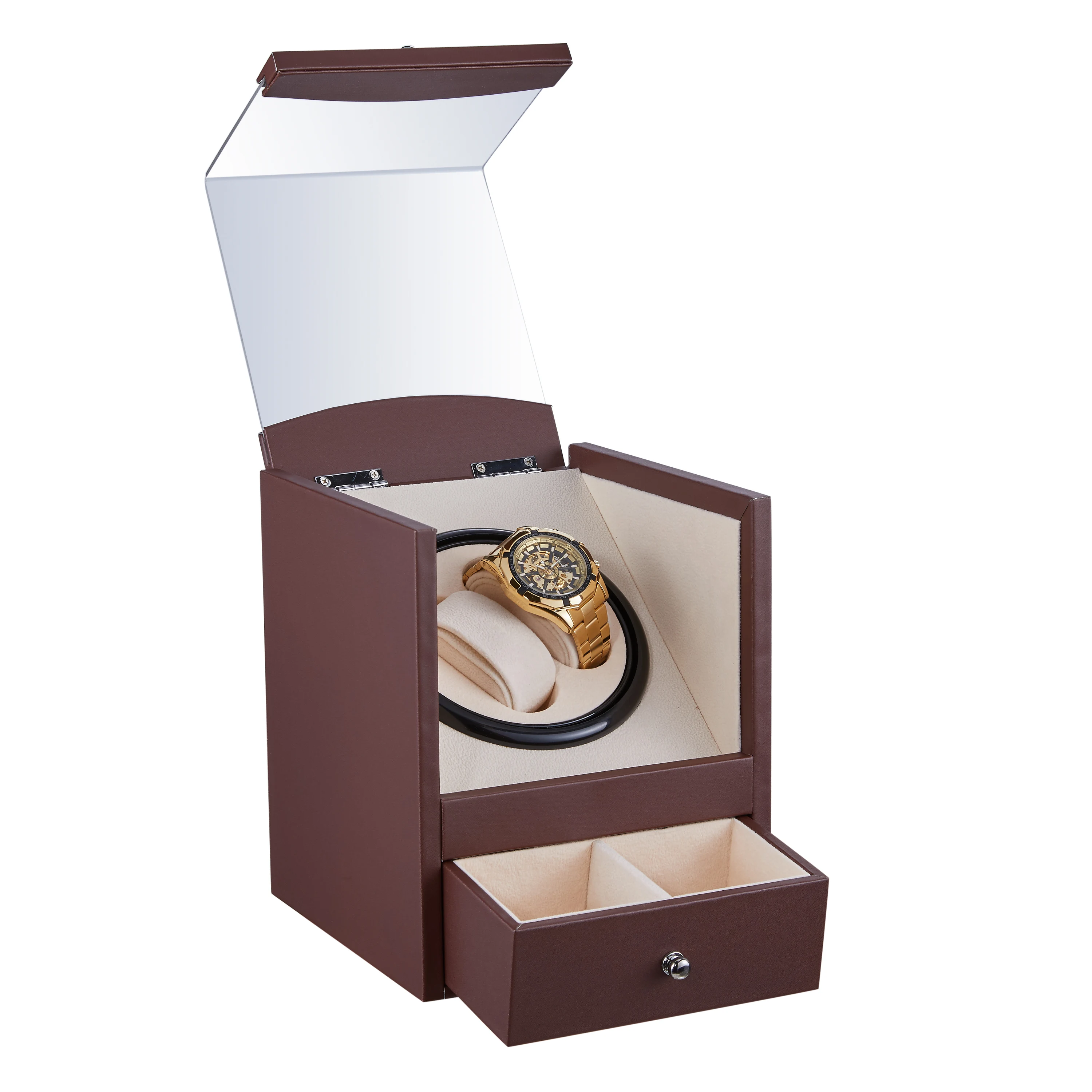 

Gorben Black Automatic Mechanical Watch Winder Double Watch Winding Box Shaker Quiet Silence Motor Watches Jewelry Storage Box