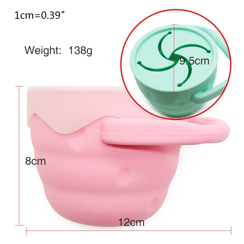 

Solid Color Baby Snack Cup BPA Free Silicone Snacker Bowl Container with Lid Toddler Portable Food Storage Box